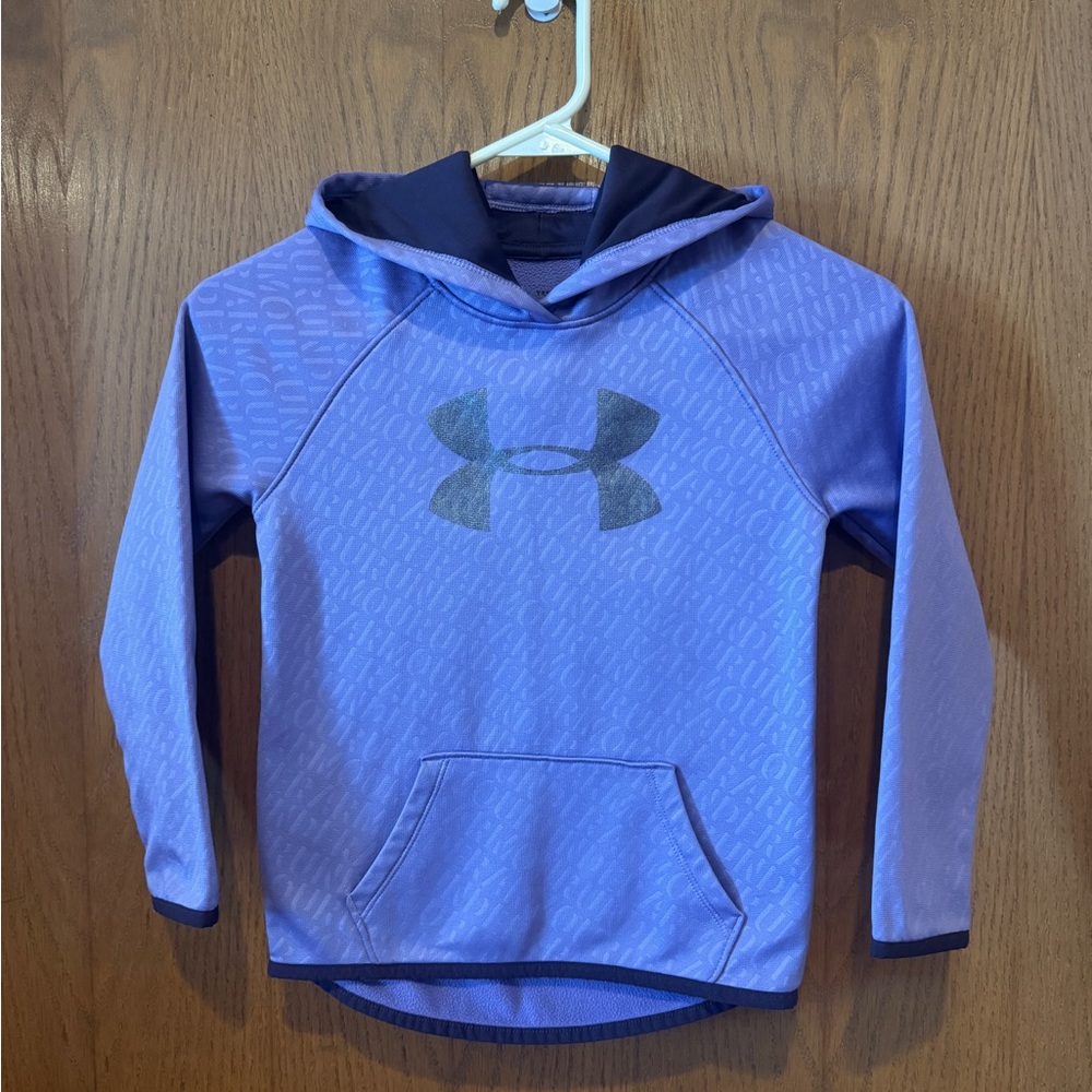 Under Armour Girls ColdGear Wordmark Logo Hoodie - Purple - YXS